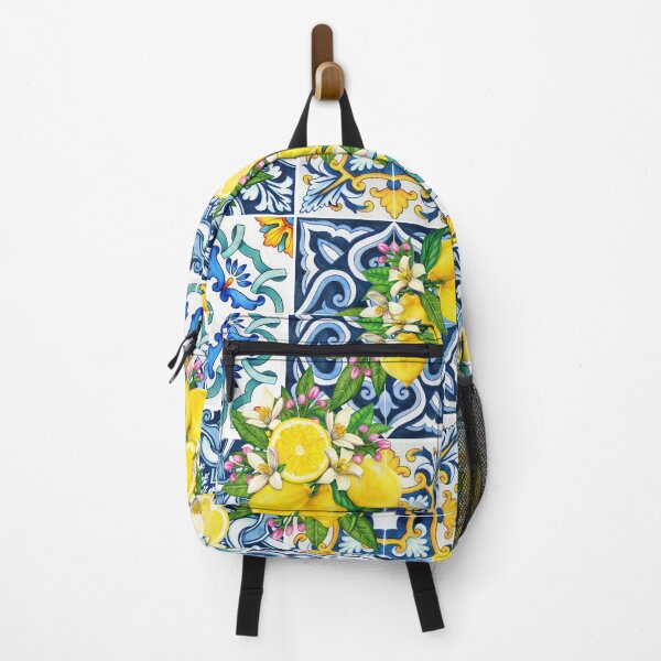 Item preview, Bright Mediterranean Sicilian Tiles with Citrus Lemons designed and sold by SydneyPapierCo.
