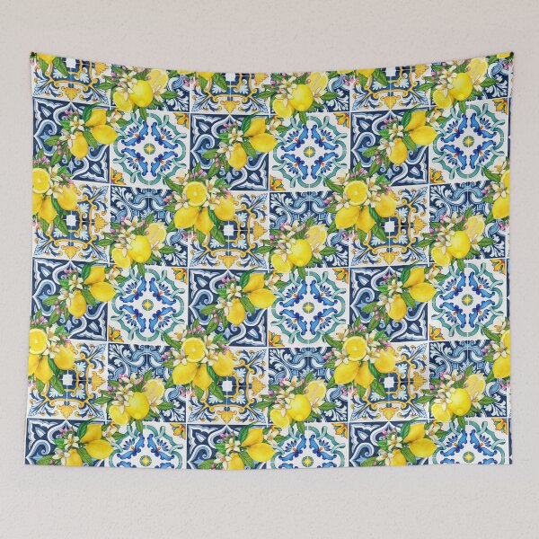 Item preview, Bright Mediterranean Sicilian Tiles with Citrus Lemons designed and sold by SydneyPapierCo.