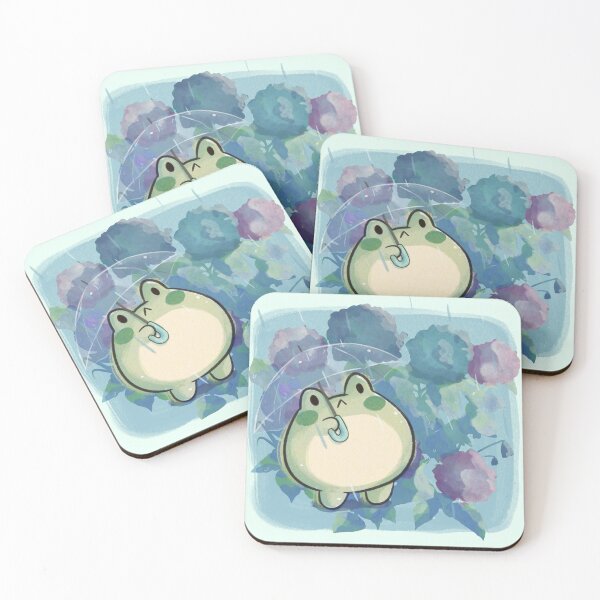 Item preview, Hydrangea and Kewi the Frog under the Rain Watercolor designed and sold by SweetWhimsy.