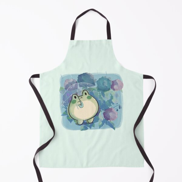 Item preview, Hydrangea and Kewi the Frog under the Rain Watercolor designed and sold by SweetWhimsy.