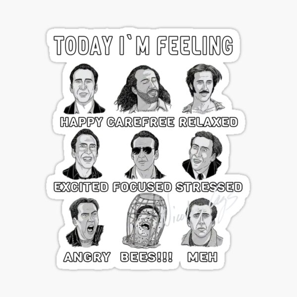 Item preview, Nicolas Cage Funny Feelings - Nicholas Cage - Nick Cage - Nic Cage  designed and sold by PAFDesign.
