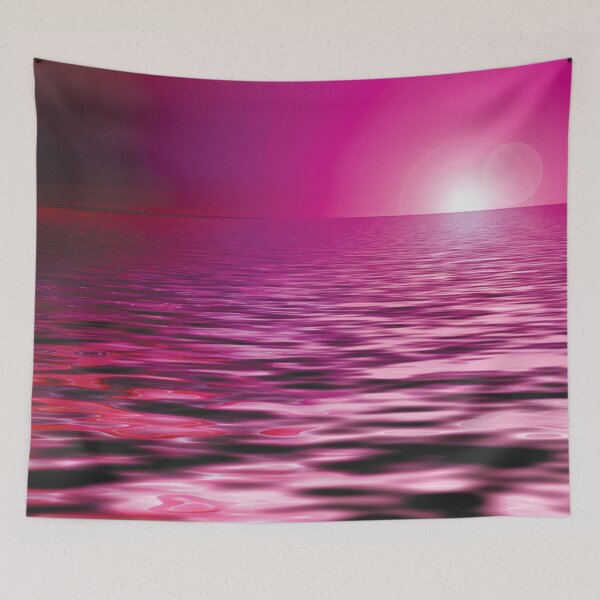 Item preview, Deep Pink Beach Sunset - Watercolor Painting 2 designed and sold by Unaiza Khalid.