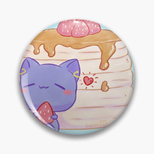 Item preview, Cat with strawberry pancakes designed and sold by Chynia.
