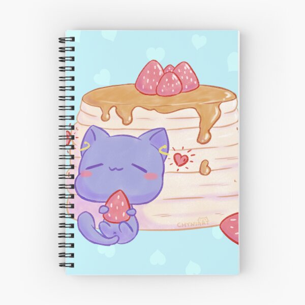Item preview, Cat with strawberry pancakes designed and sold by Chynia.