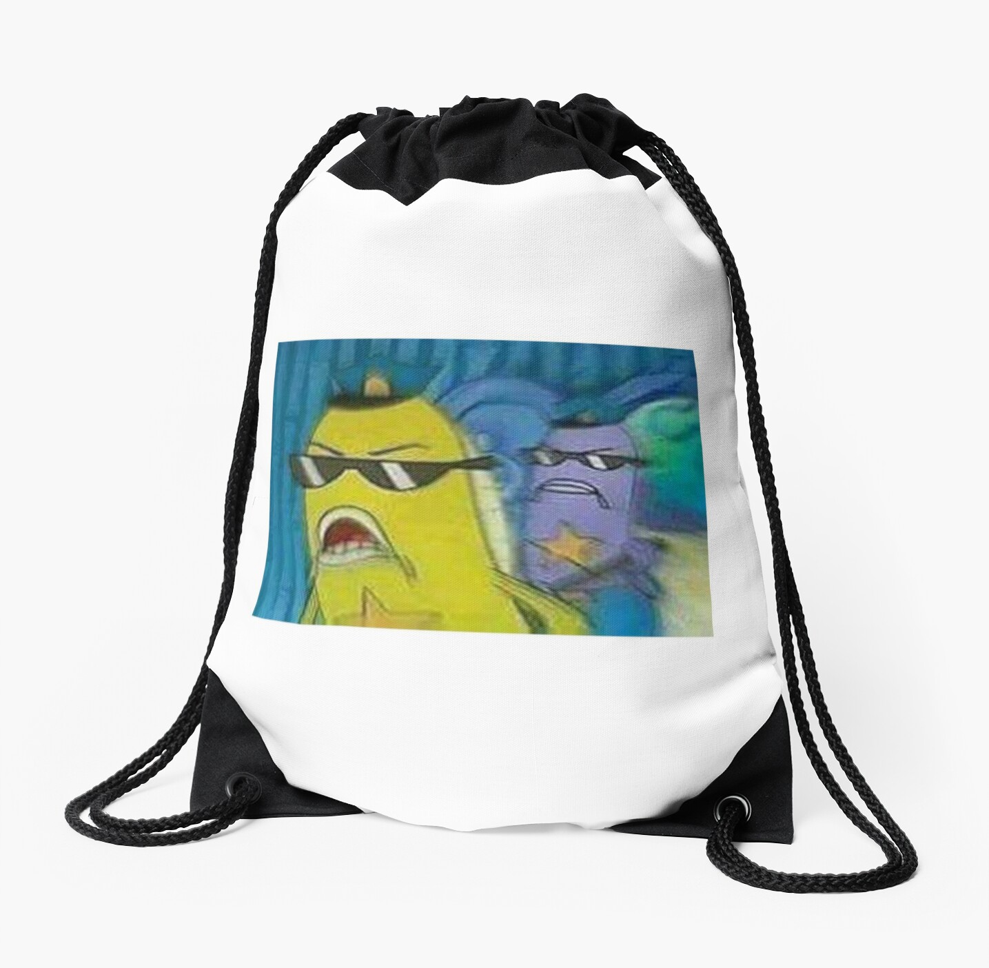 Spongebob Cops Police Meme Drawstring Bags By Grufalo Redbubble