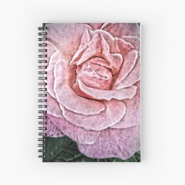 Pink Flower - Cracked Pink Rose Photography - Gift for Grandma Spiral Notebook