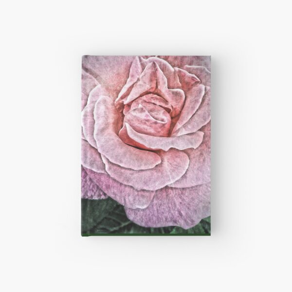 Pink Flower - Cracked Pink Rose Photography - Gift for Grandma Hardcover Journal