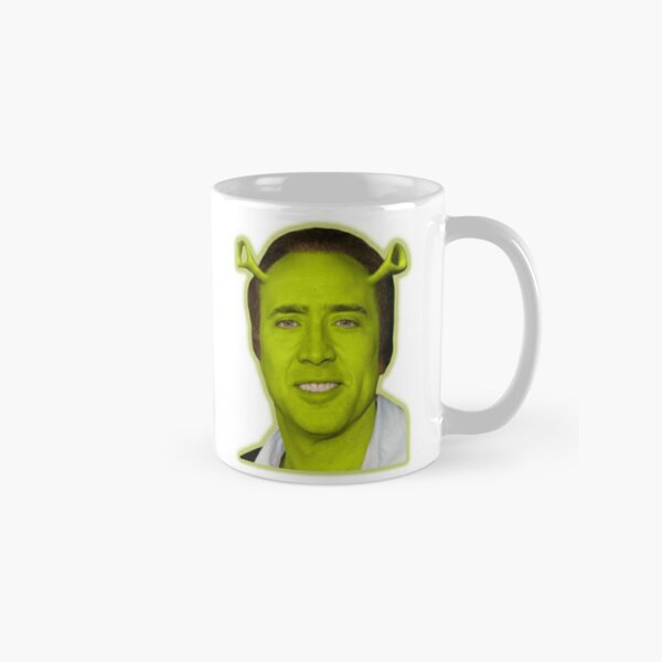 Shrek And Nicolas Cage Face Mugs