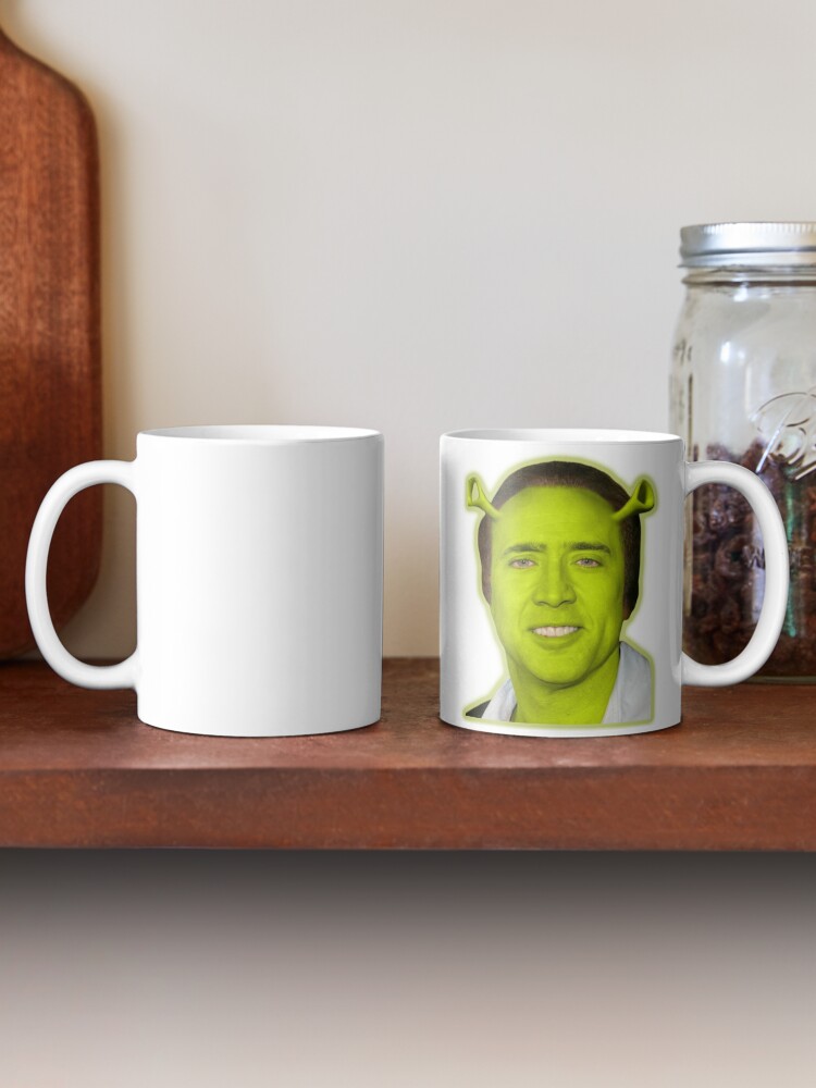 Shrek And Nicolas Cage Face Mugs