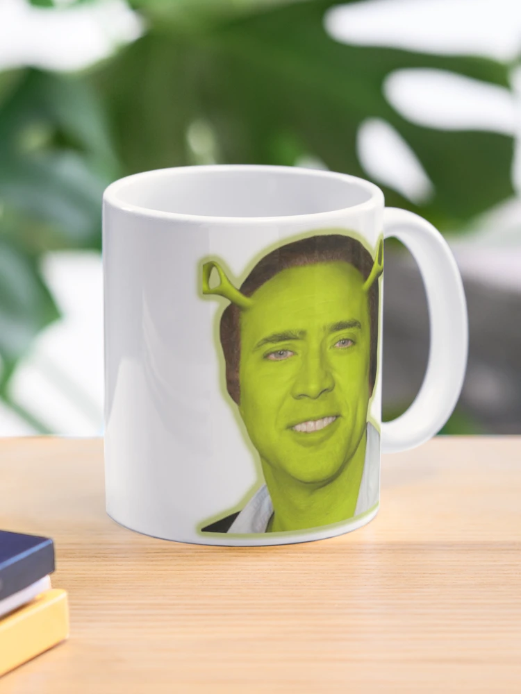 Shrek And Nicolas Cage Face Mugs