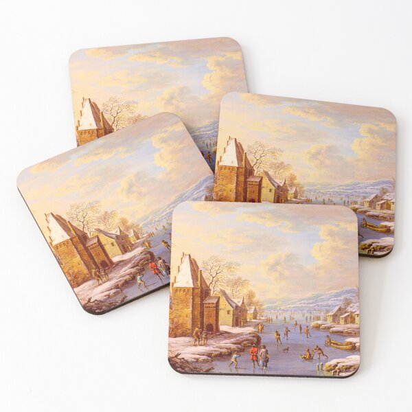 Item preview, Vibrant Winter sunny snowy city illustration designed and sold by Delightandarts.
