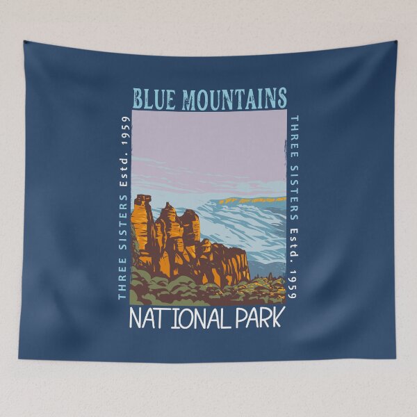 Item preview, Blue Mountains National Park Australia Three Sisters Distressed designed and sold by KrisSidDesigns.