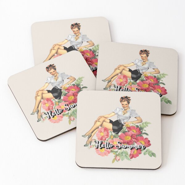 Item preview, Hello Summer Cute Retro Girl Flower Design designed and sold by TrulyEpoque.