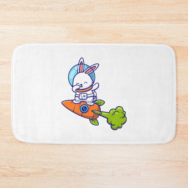 Item preview, Cute Rabbit Astronaut Dabbing Flying With Carrot Rocket Cart designed and sold by MoaaStore.