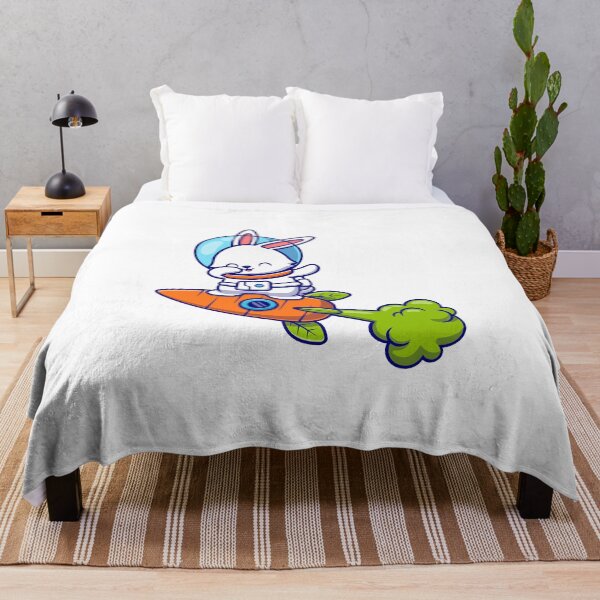 Item preview, Cute Rabbit Astronaut Dabbing Flying With Carrot Rocket Cart designed and sold by MoaaStore.