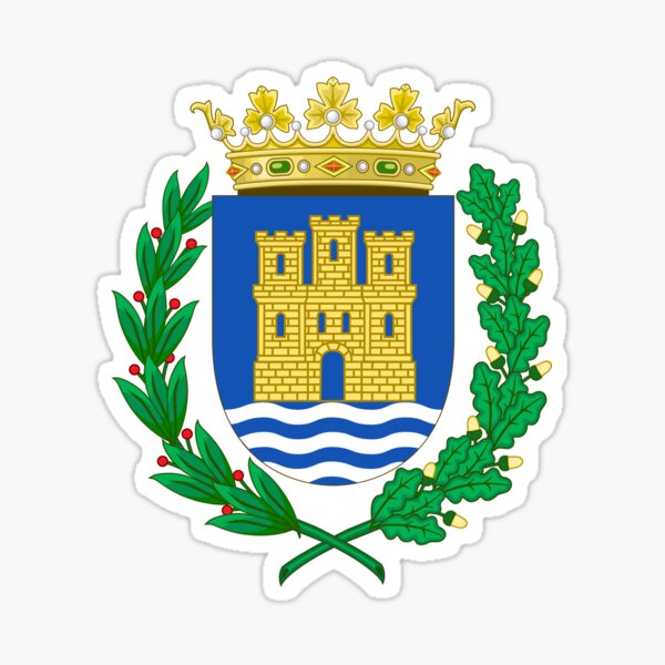 Escudo de armas de Alcalá de Henares, España Pegatina