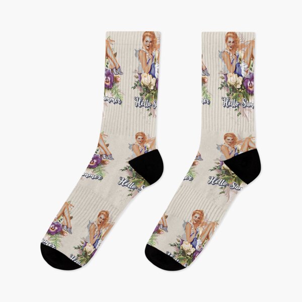 Item preview, Pretty Hello Summer Cute Retro Girl Flower Design designed and sold by TrulyEpoque.