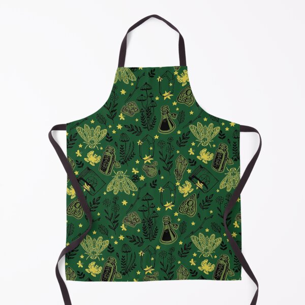 Item preview, Green goblincore witchy magic and crystals goth pattern designed and sold by RedFinchDesigns.