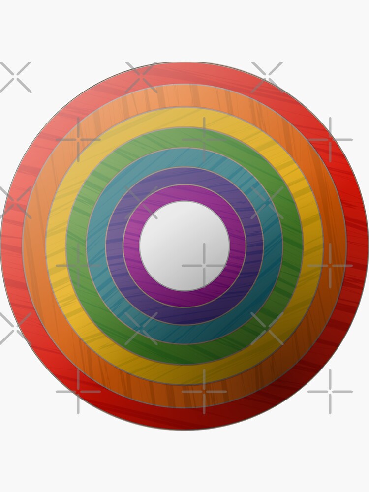 Rainbow Button (black background) by Gay-Pride-Depot