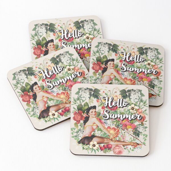 Item preview, Retro Hello Summer Cute Vintage Girl Flower Design designed and sold by TrulyEpoque.