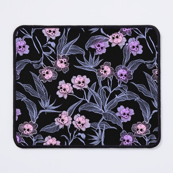Item preview, Pastel goth death flowers tropical tiki floral skull pattern designed and sold by RedFinchDesigns.