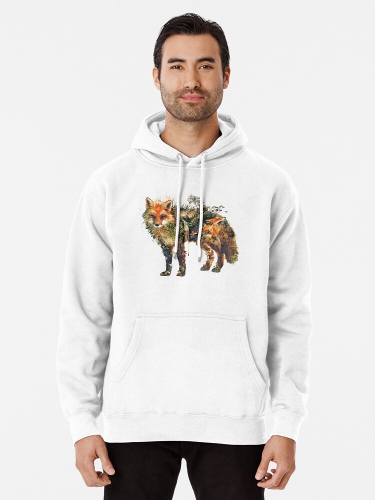 The Fox my original surreal nature art Pullover Hoodie for Sale by barrettbiggers Redbubble