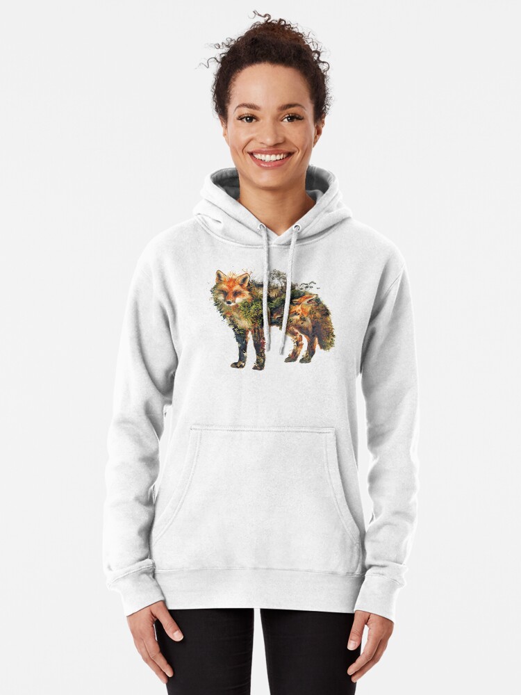 The Fox my original surreal nature art Pullover Hoodie for Sale by barrettbiggers Redbubble