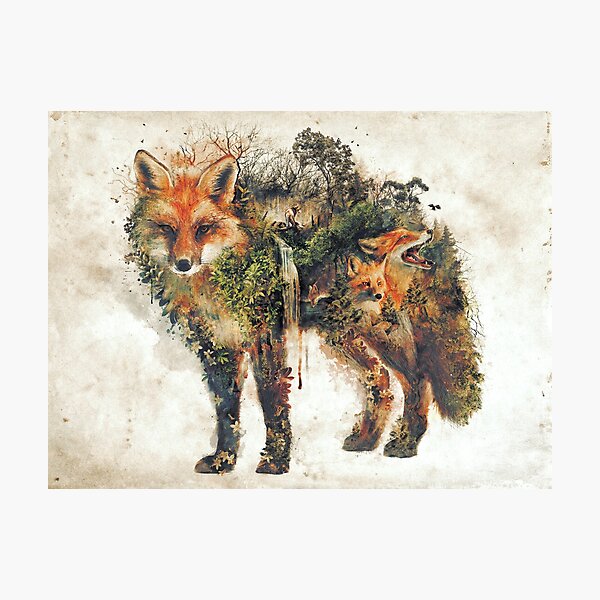 The Fox my original surreal nature art Photographic Print