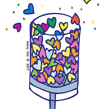 Artwork thumbnail, Rainbow Love Party Popper by HaleySez