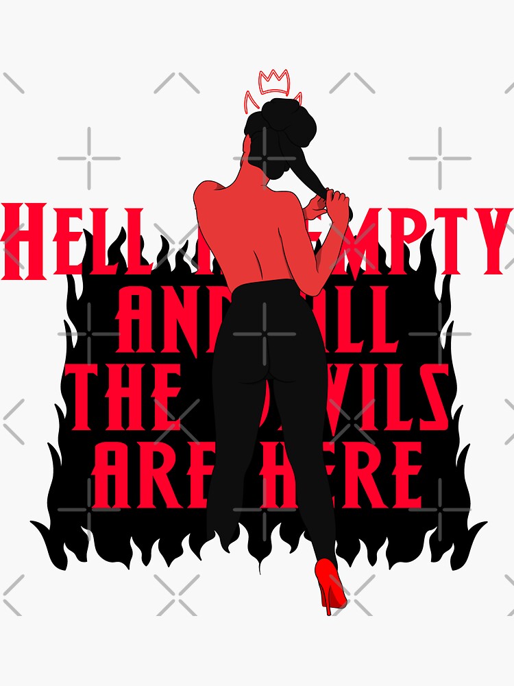 Hell Is Empty And All The Devils Are Here Sexy Demon Girl Illustration Sticker For Sale By 