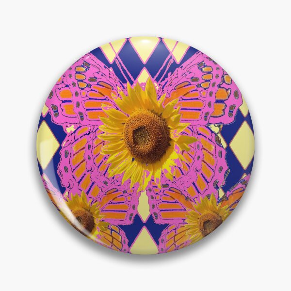 Item preview, PINK  SUNFLOWER,DESIGNS, MONARCH BUTTERFLIES PATTERN ART  designed and sold by sharlesart.