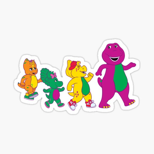 Barney tyrannosaur rex illustration Sticker for Sale by JCockney977