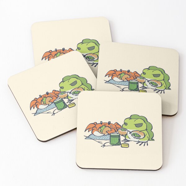 Item preview, I draw traveling frog and crab eating their picnic lunch / tabi kaeru designed and sold by RansRoom.