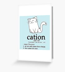 Cat-Ion Science-Wortspiele Grußkarte