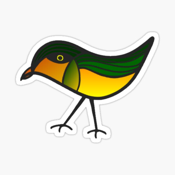 Green and Orange Bird (is the Word!) Sticker