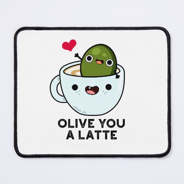 Item preview, Olive You A Latte Funny Food Puns  designed and sold by punnybone.