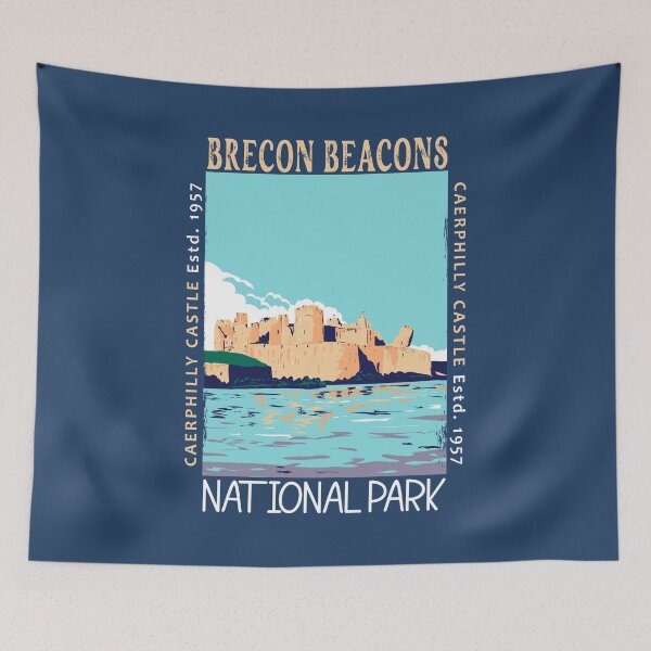 Item preview, Brecon Beacons Caerphilly Castle National Park Distressed designed and sold by KrisSidDesigns.