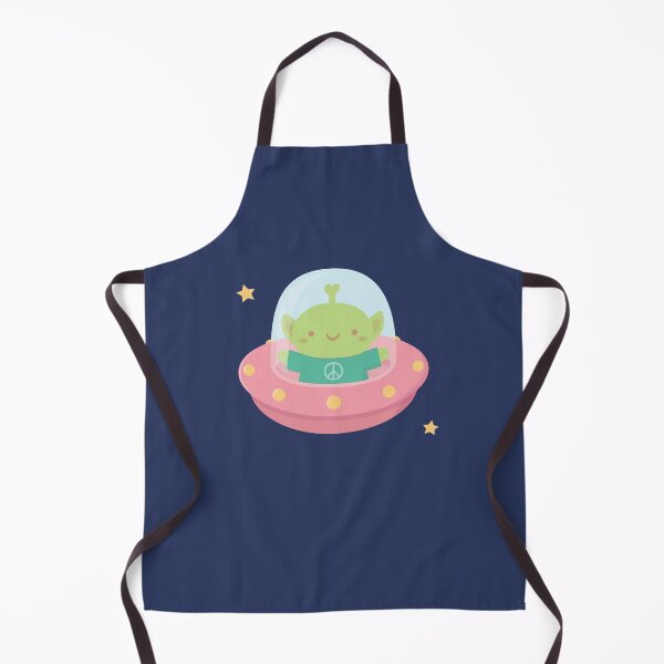 Item preview, Cute Peace Loving Alien In Little Spaceship designed and sold by rustydoodle.
