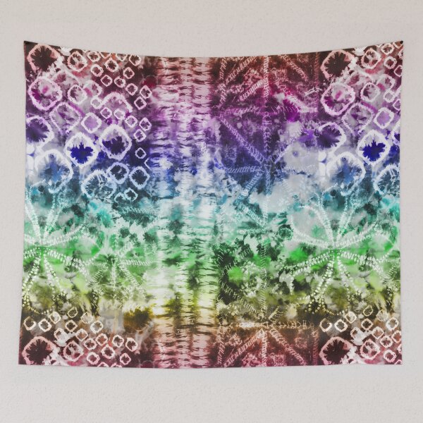 Item preview, Rainbow Summer Tie Dye Batik Wax Tie Die Print designed and sold by paperandfrill.
