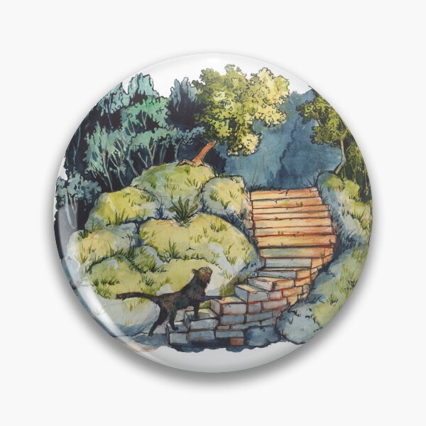 Item preview, cat on stairs - black designed and sold by KarolinaSt.