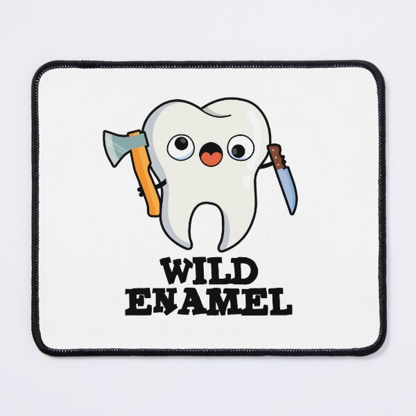 Item preview, Wild Enamel Funny Wild Animal Tooth Puns designed and sold by punnybone.