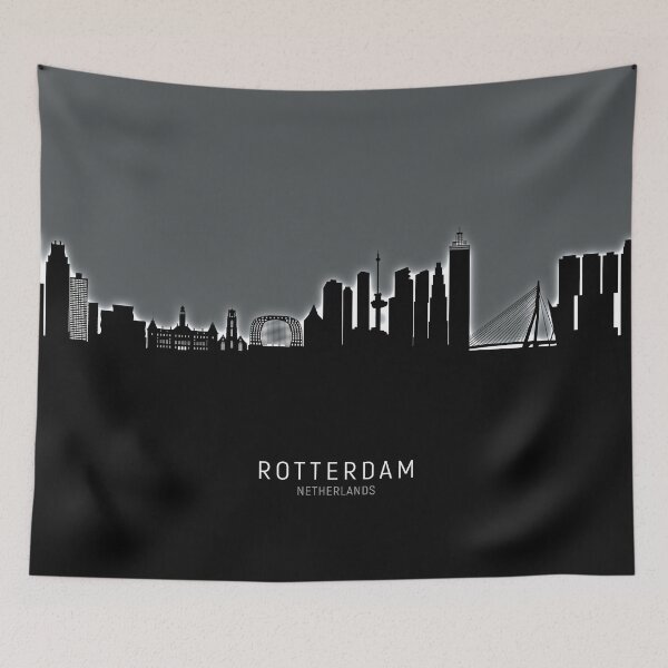Item preview, Rotterdam The Netherlands Skyline designed and sold by ArtPrints.