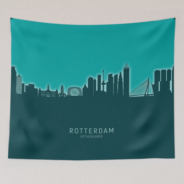 Item preview, Rotterdam The Netherlands Skyline designed and sold by ArtPrints.