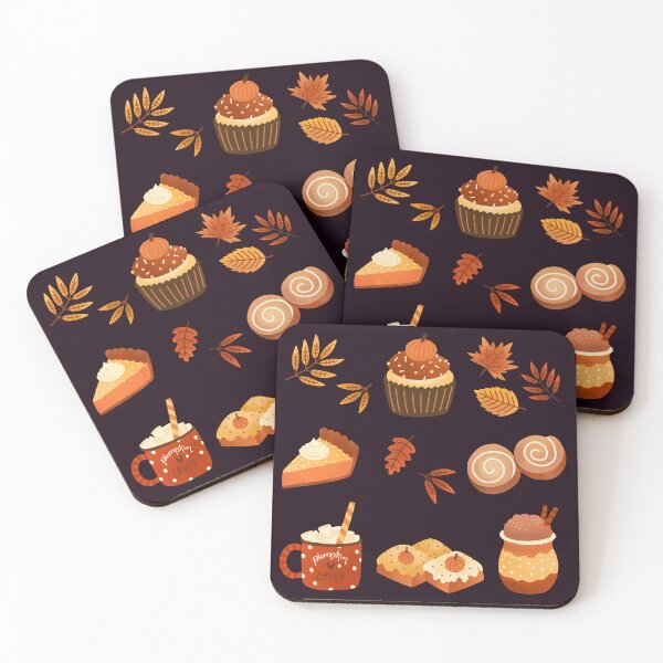 Item preview, Assorted Autumn Fall Pumpkin Spice Latte, Cinnamon Roll, Pumpkin Pie, Cupcake, Cakes, Leaves Set designed and sold by Alicia Chee.