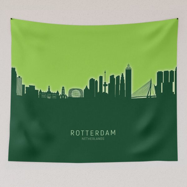Item preview, Rotterdam The Netherlands Skyline designed and sold by ArtPrints.