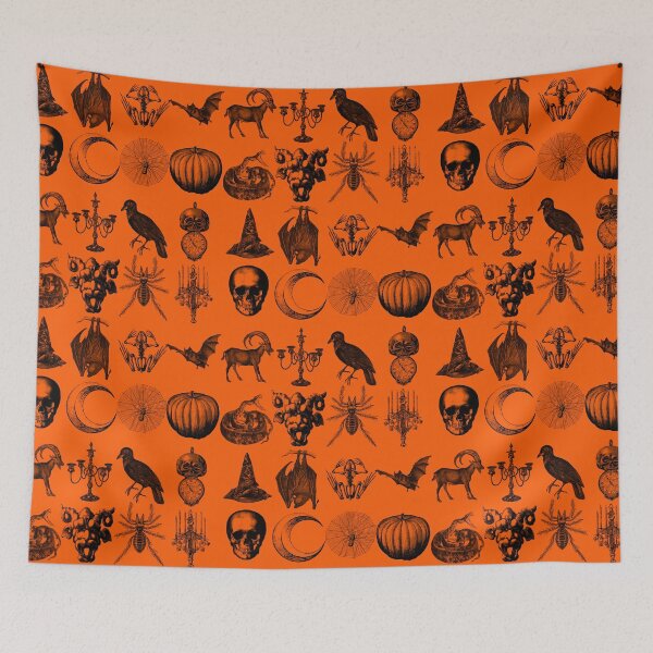 Item preview, Creepy Vintage Halloween Symbols Collage designed and sold by funnytshirtemp.