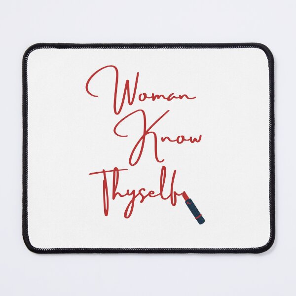 Item preview, woman know thyself red lipstick typography designed and sold by Creativity Zone.