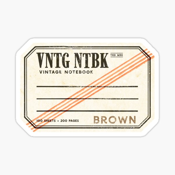 Vintage Notebook Brown VNTG NTBK Sticker