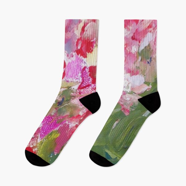 Item preview, Abstract pink hydrangea in oils with embroidered detail designed and sold by wildseadesign.