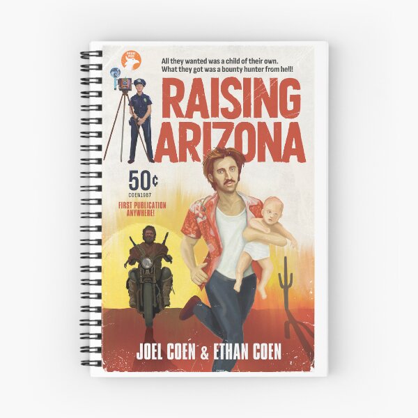 Aperçu de l'œuvre Affiche du film alternatif Raising Arizona - Coen Brothers - couverture du livre de pulpe créée et vendue par Chris Ayers.